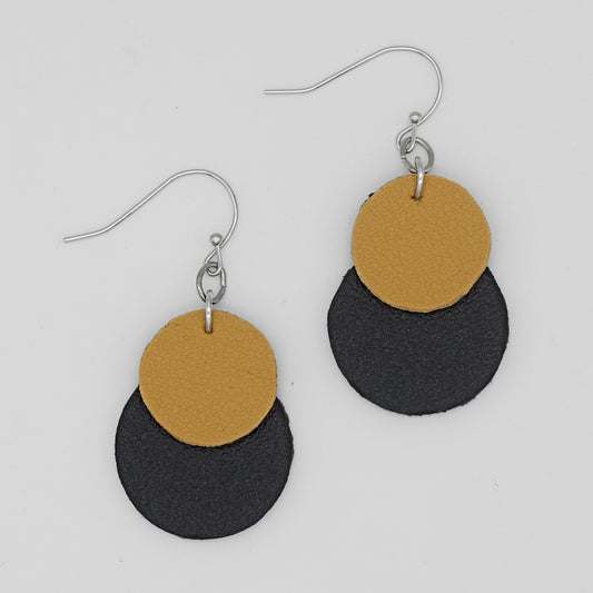 Mustard Paris Leather Earrings - Sylca Designs - Chunky Jewelry