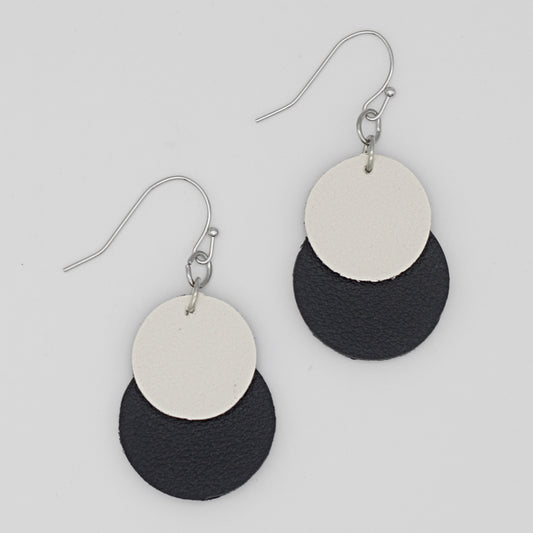 White Paris Leather Earrings