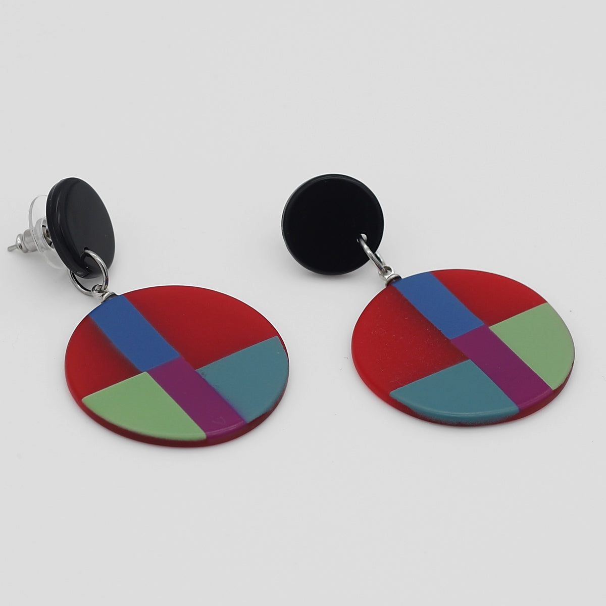 Red Multi Poppy Earrings - Sylca Designs - Chunky Jewelry