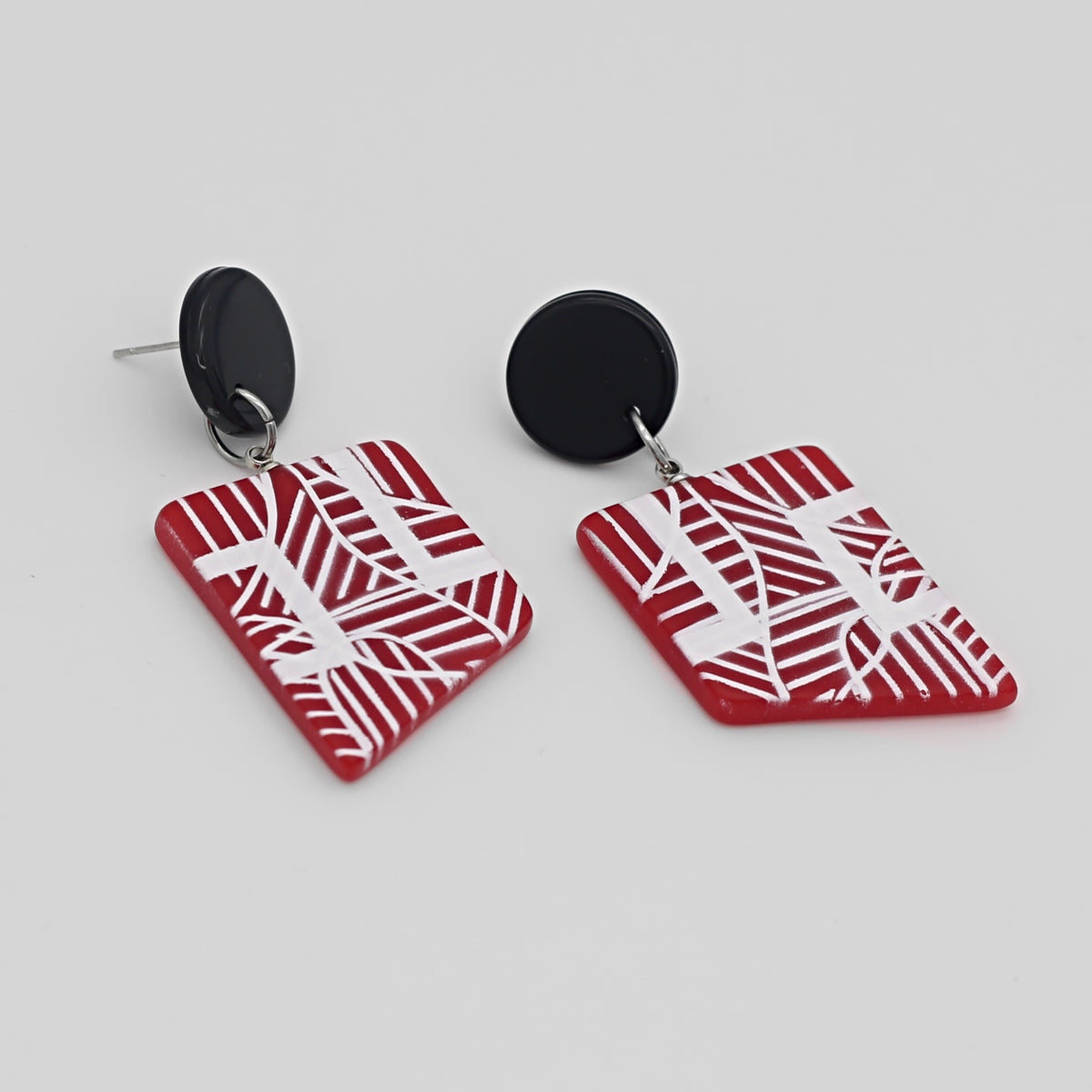 Red Silas Earrings - Sylca Designs - Chunky Jewelry