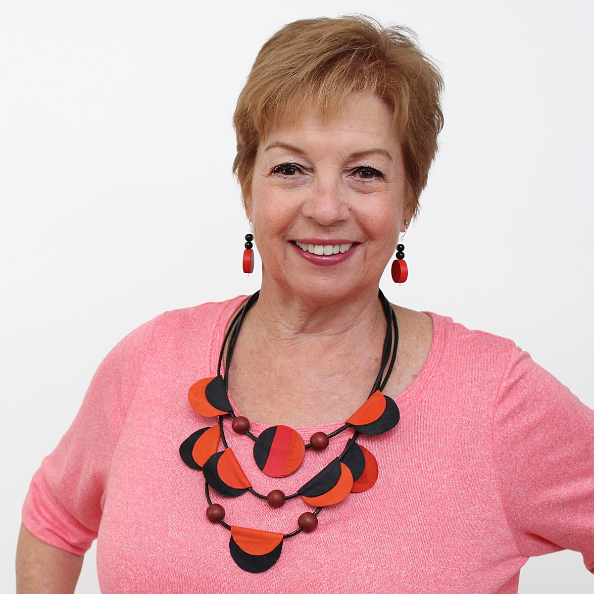 Orange Verona Leather Necklace