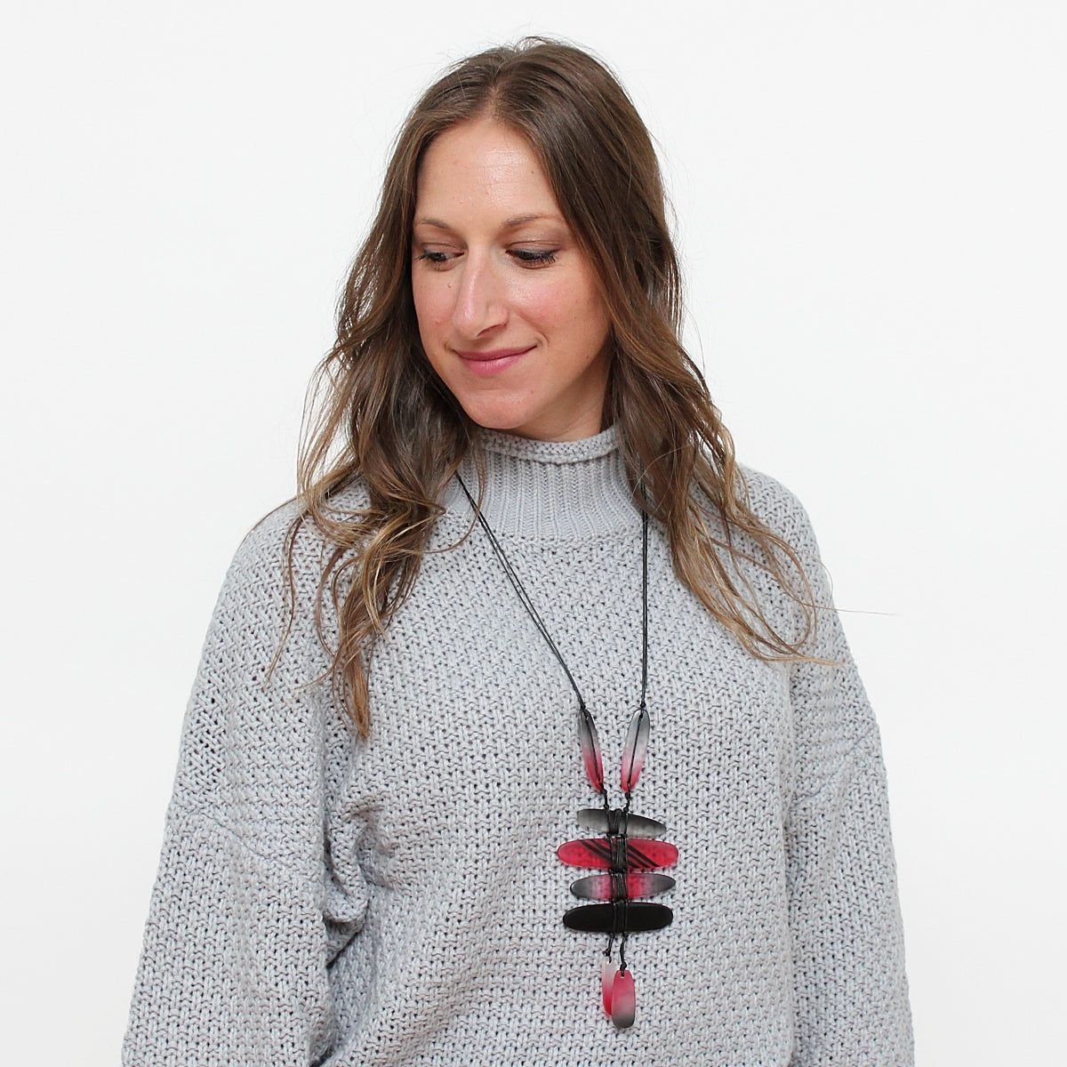 Red and Black Bennett Pendant Necklace