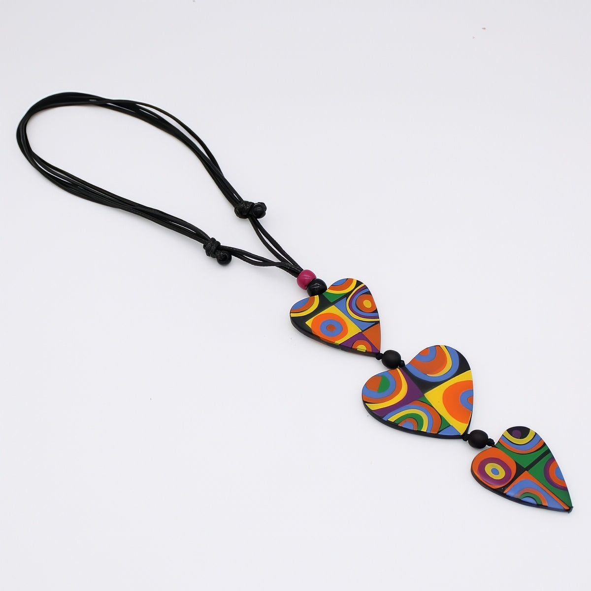 Mariee Multi Color Circles Heart Pendant - Sylca Designs - Chunky Jewelry