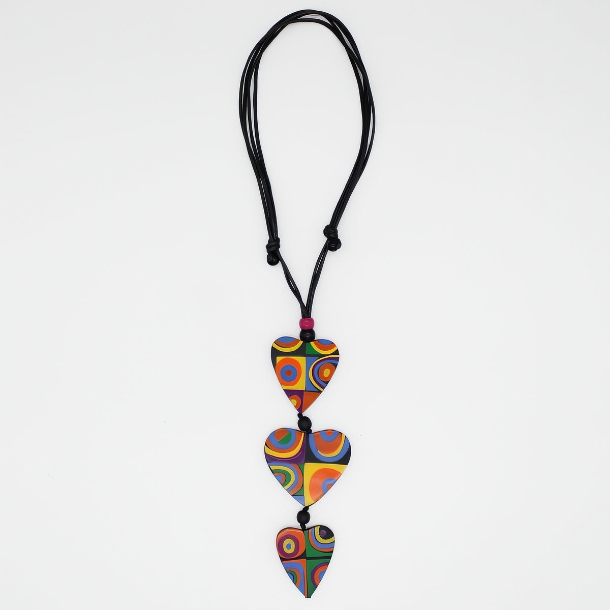 Mariee Multi Color Circles Heart Pendant - Sylca Designs - Chunky Jewelry