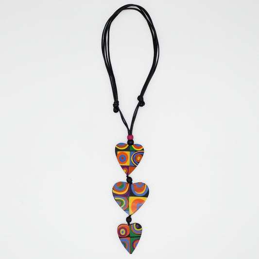 Mariee Multi Color Circles Heart Pendant - Sylca Designs - Chunky Jewelry