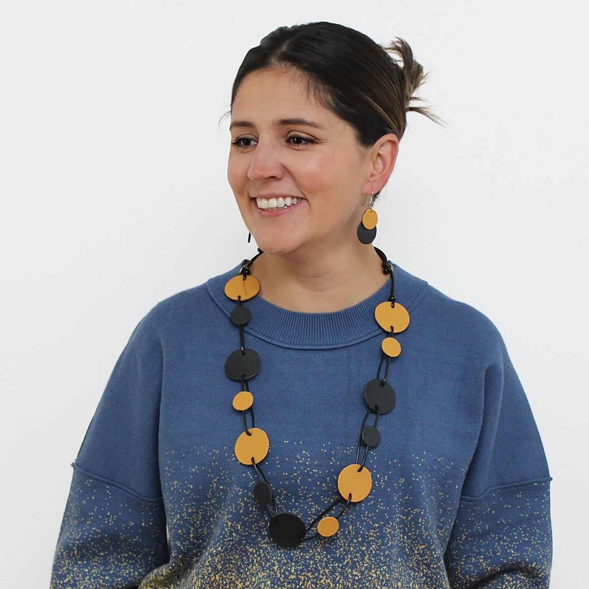 Mustard Catalina Leather Necklace