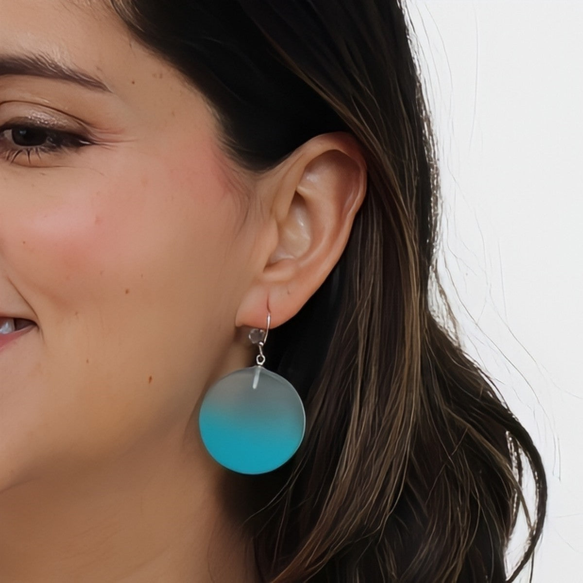 Turquoise Fantasy Ombre Earrings - Sylca Designs - Chunky Jewelry