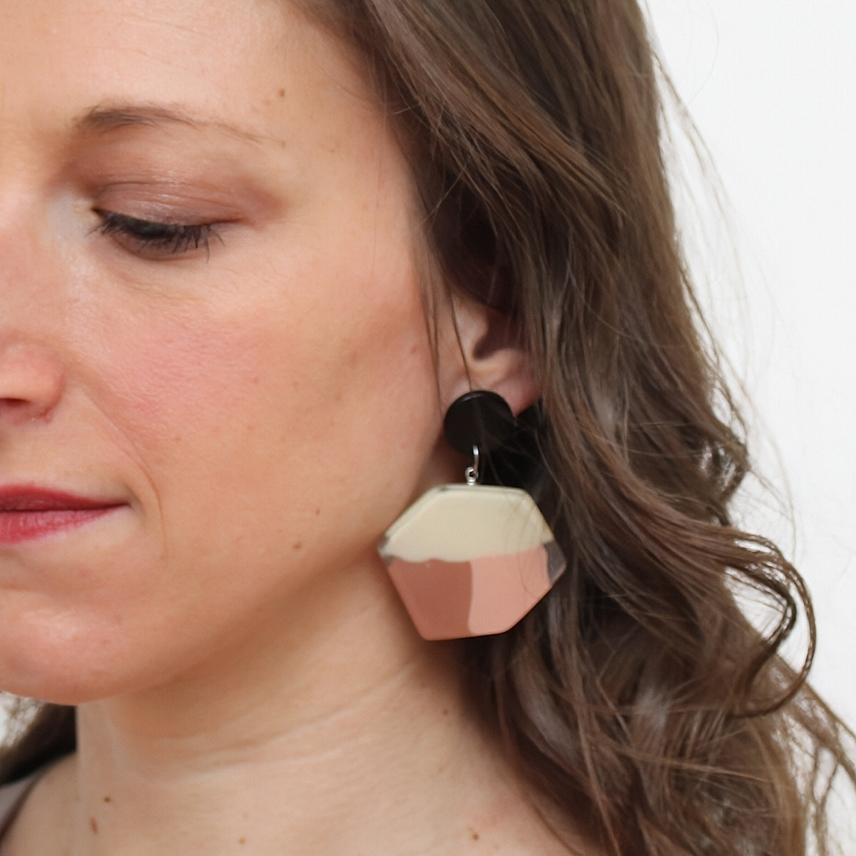 Shades of Brown Orla Post Earrings - Sylca Designs - Chunky Jewelry