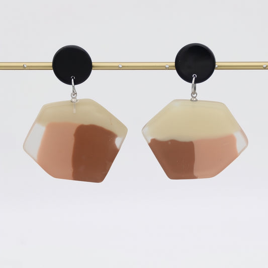 Shades of Brown Orla Post Earrings - Sylca Designs - Chunky Jewelry