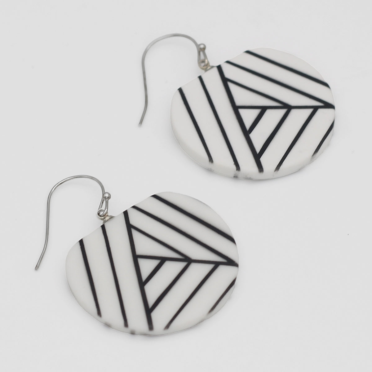 White and Black Palma Earrings - Sylca Designs - Chunky Jewelry