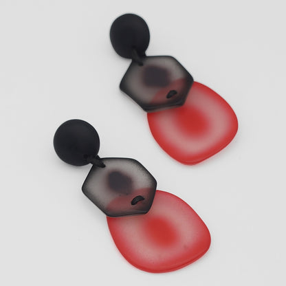 Black and Red Dramatic Delaney Earrings