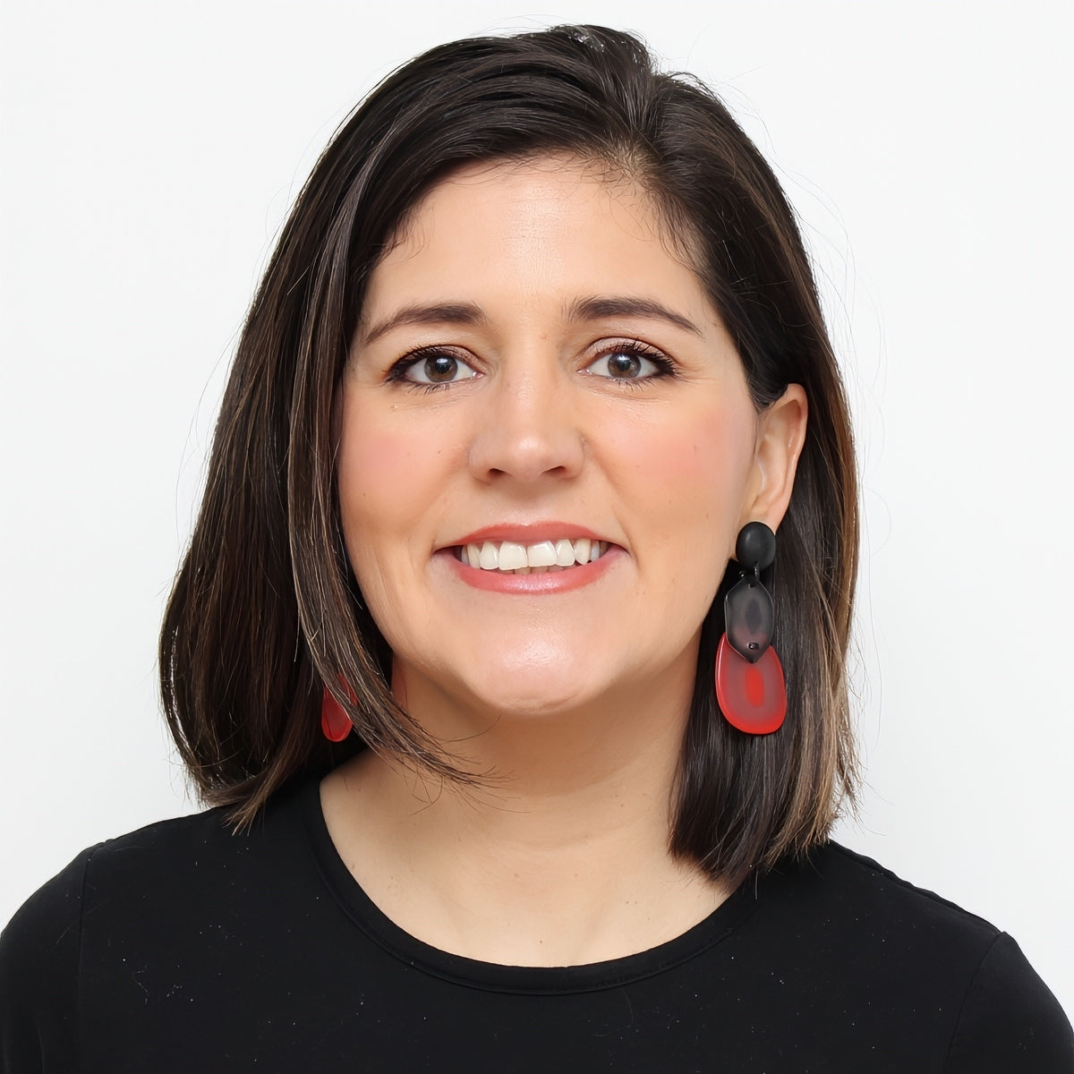 Black and Red Dramatic Delaney Earrings - Sylca Designs - Chunky Jewelry