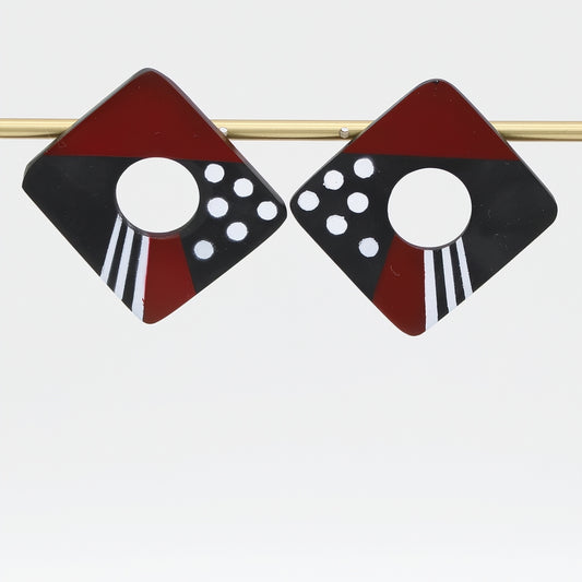 Red Playful Post Earrings - Sylca Designs - Chunky Jewelry