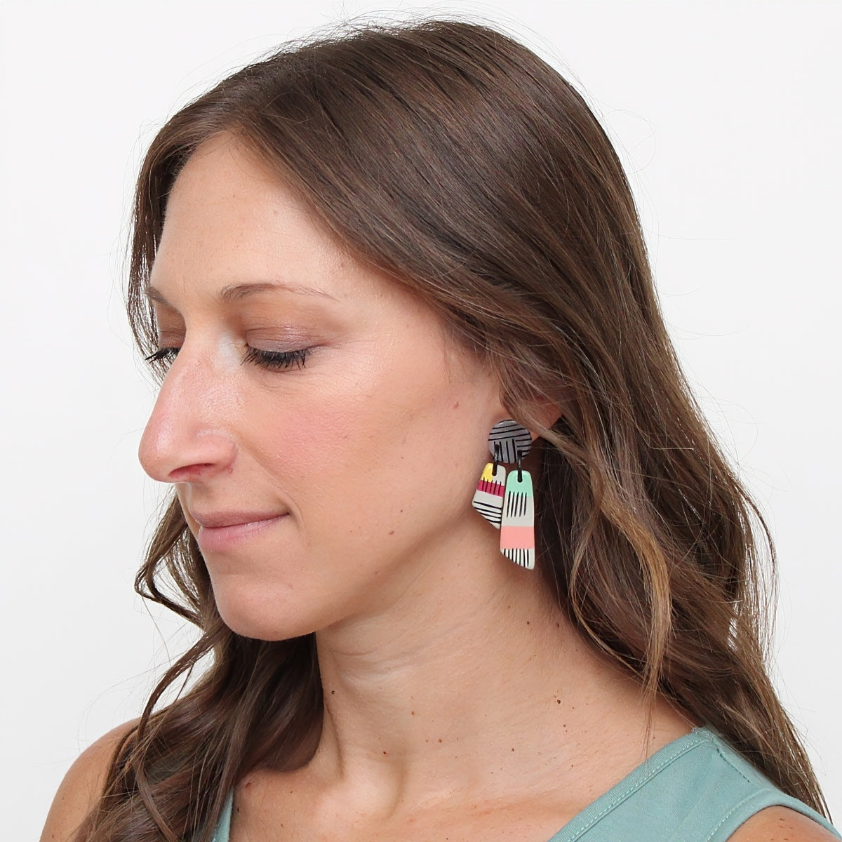 Vivid Hues Geometric Earring - Sylca Designs - Chunky Jewelry