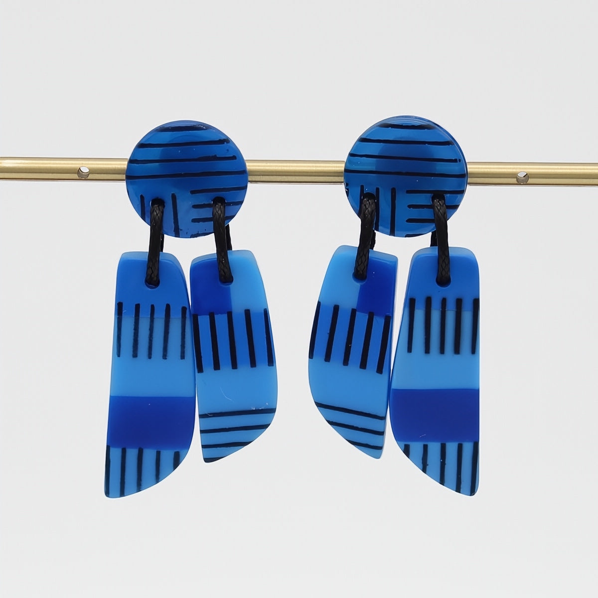 Blue Geometric Earring - Sylca Designs - Chunky Jewelry