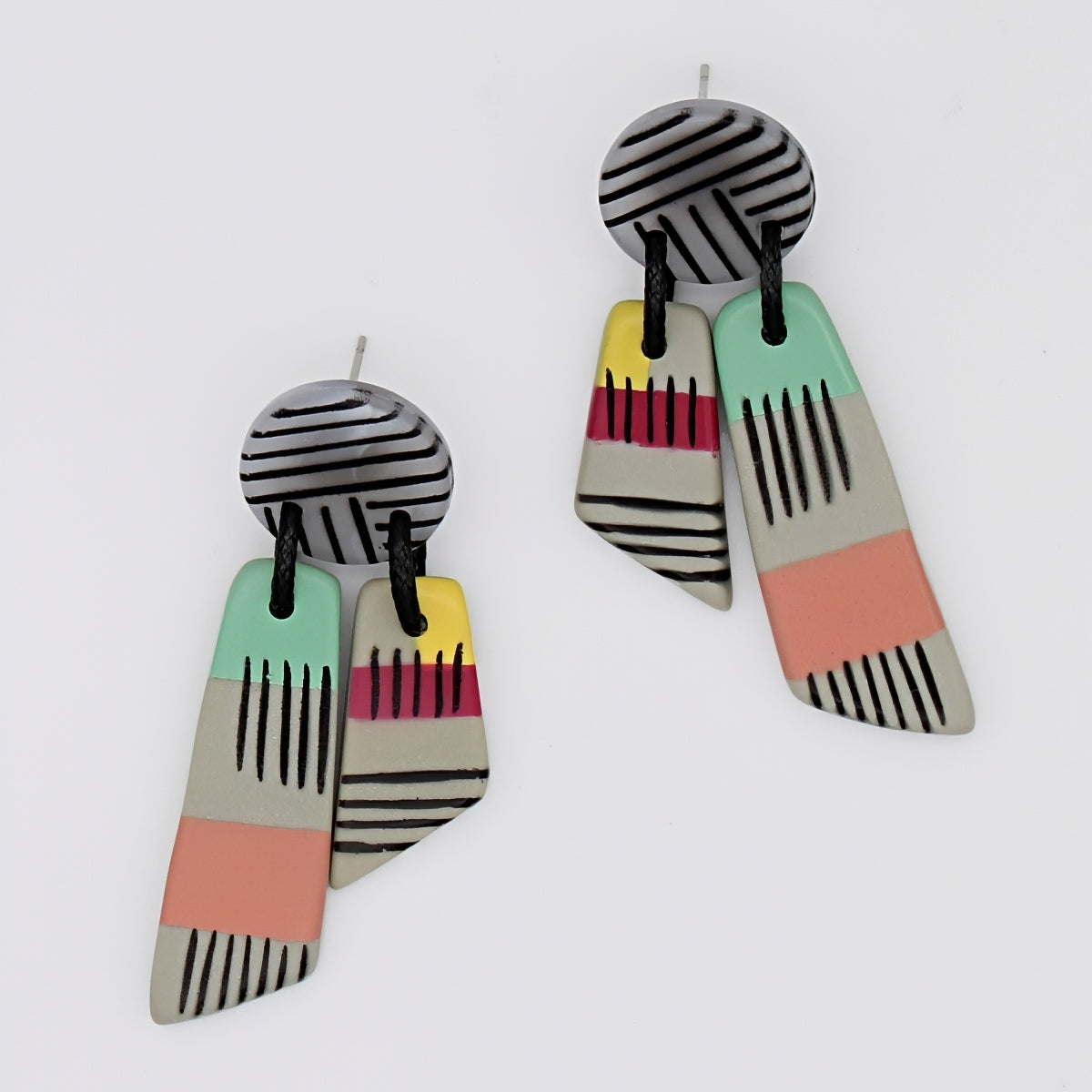 Vivid Hues Geometric Earring - Sylca Designs - Chunky Jewelry