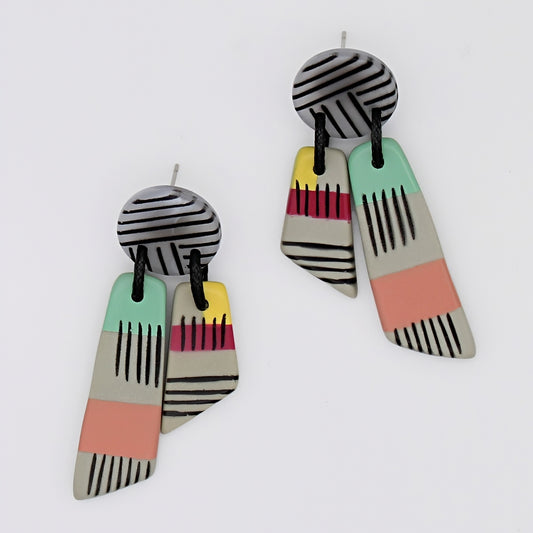 Vivid Hues Geometric Earring - Sylca Designs - Chunky Jewelry