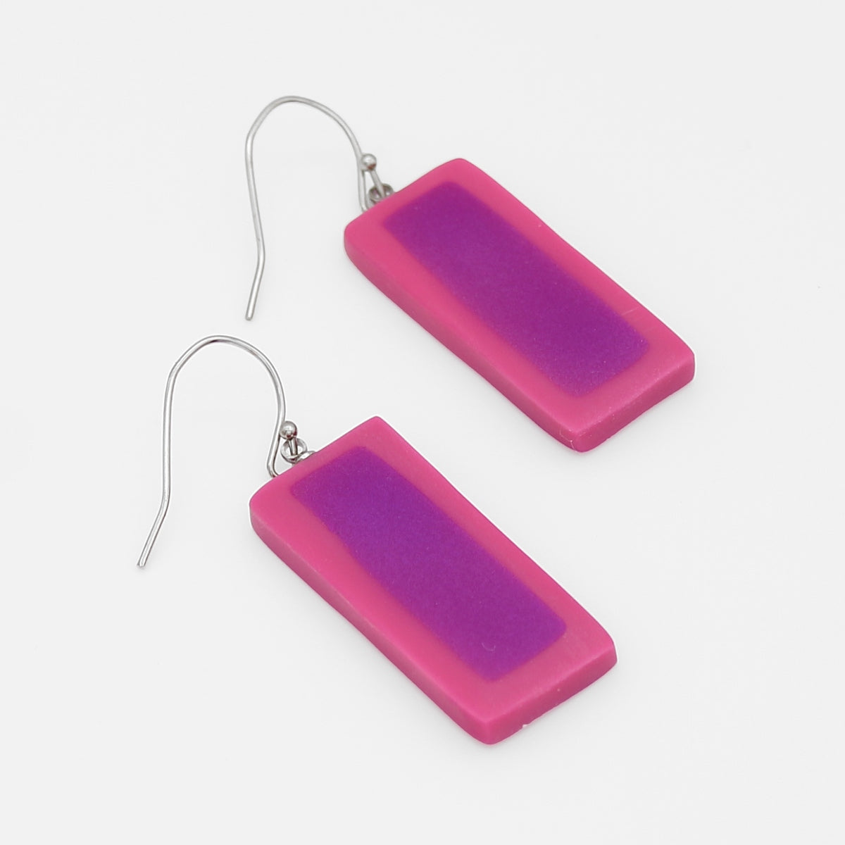 Pink Sloan Rectangular Earrings - Sylca Designs - Chunky Jewelry