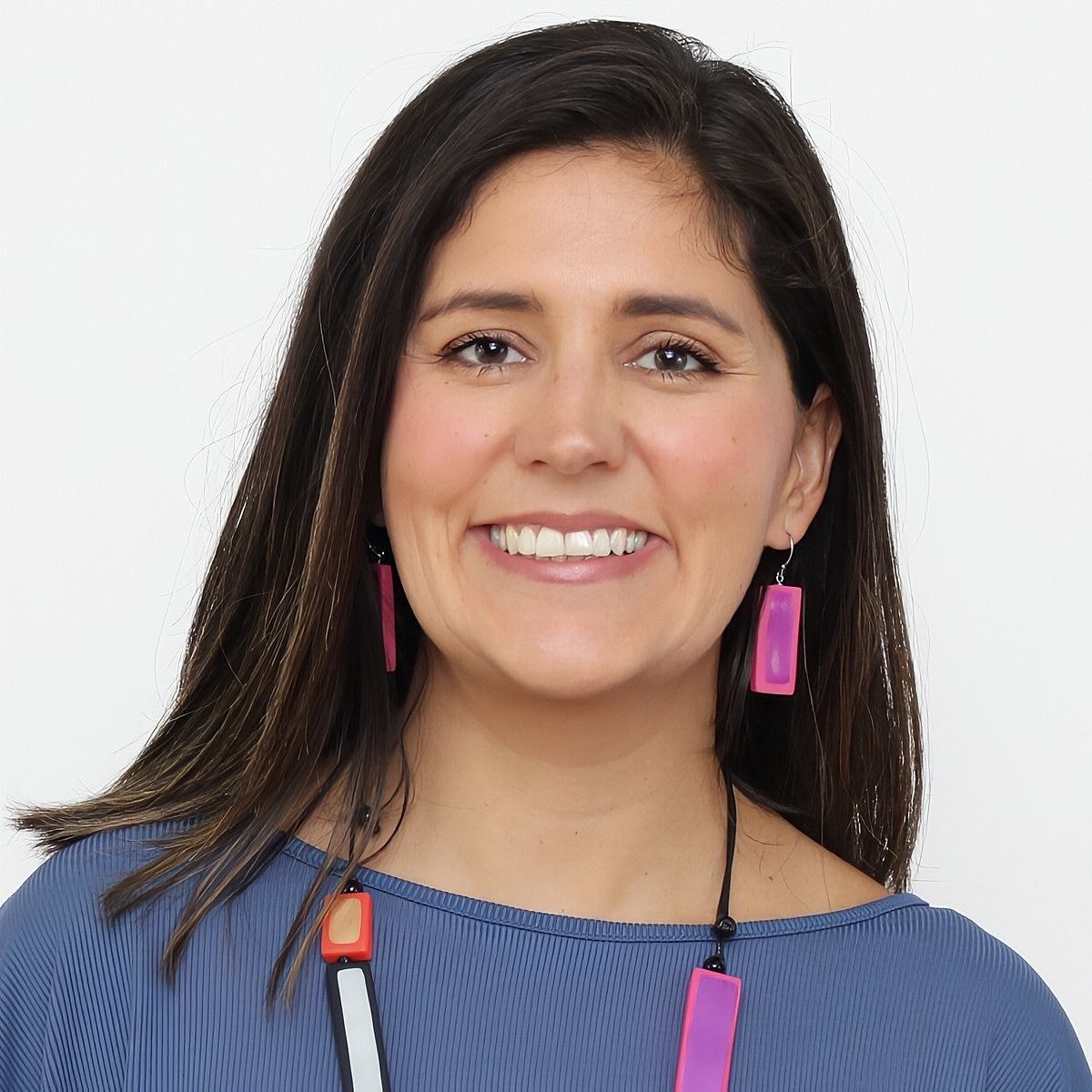 Pink Sloan Rectangular Earrings - Sylca Designs - Chunky Jewelry