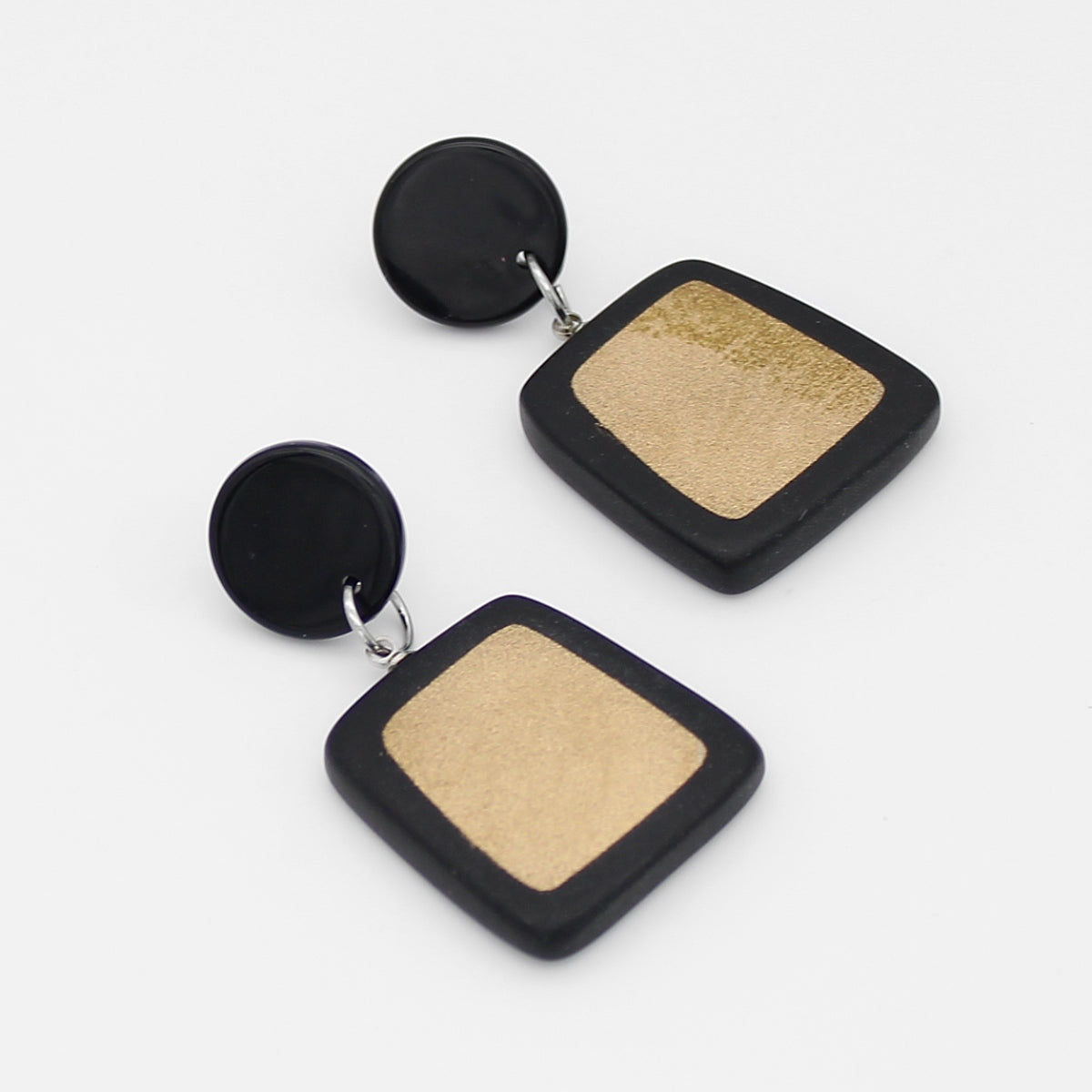 Black and Gold Stori Statement Earrings - Sylca Designs - Chunky Jewelry