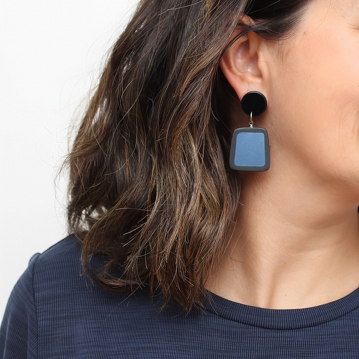 Black and Blue Stori Statement Earrings - Sylca Designs - Chunky Jewelry