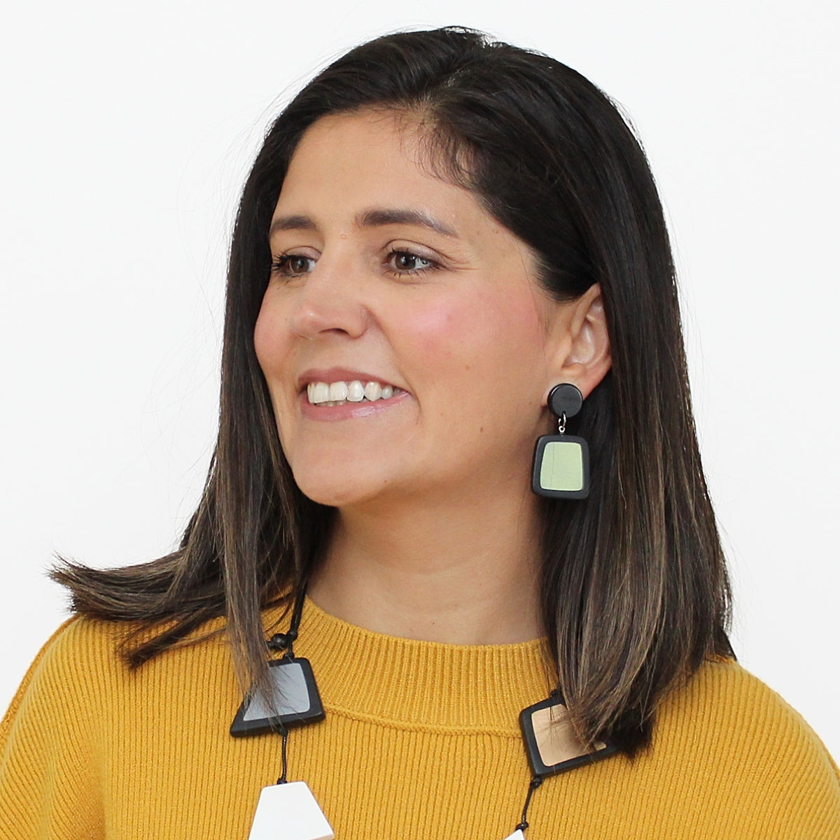 Black and Lime Stori Statement Earrings - Sylca Designs - Chunky Jewelry