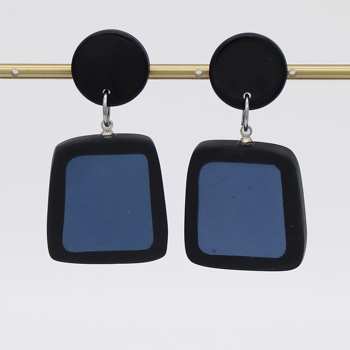 Black and Blue Stori Statement Earrings - Sylca Designs - Chunky Jewelry