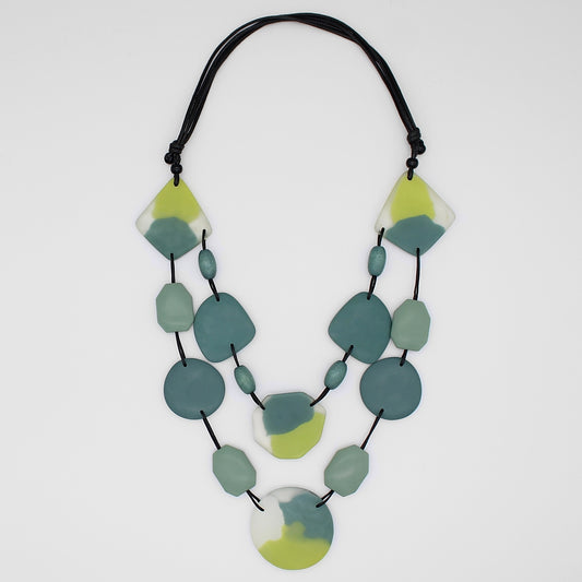 Sage Green Camryn Double Strand Necklace