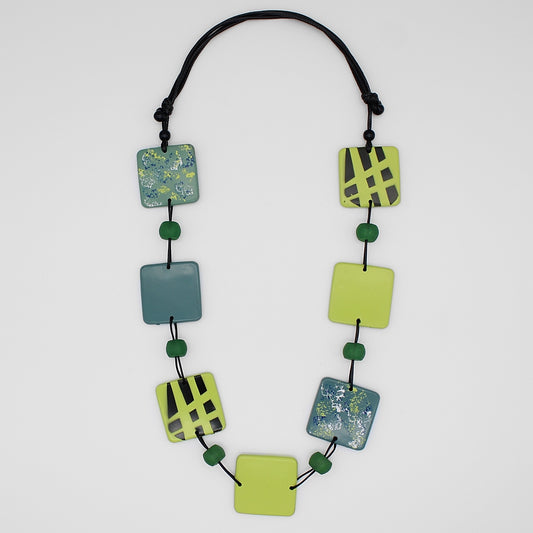 Green Sponge Painted Maren Necklace