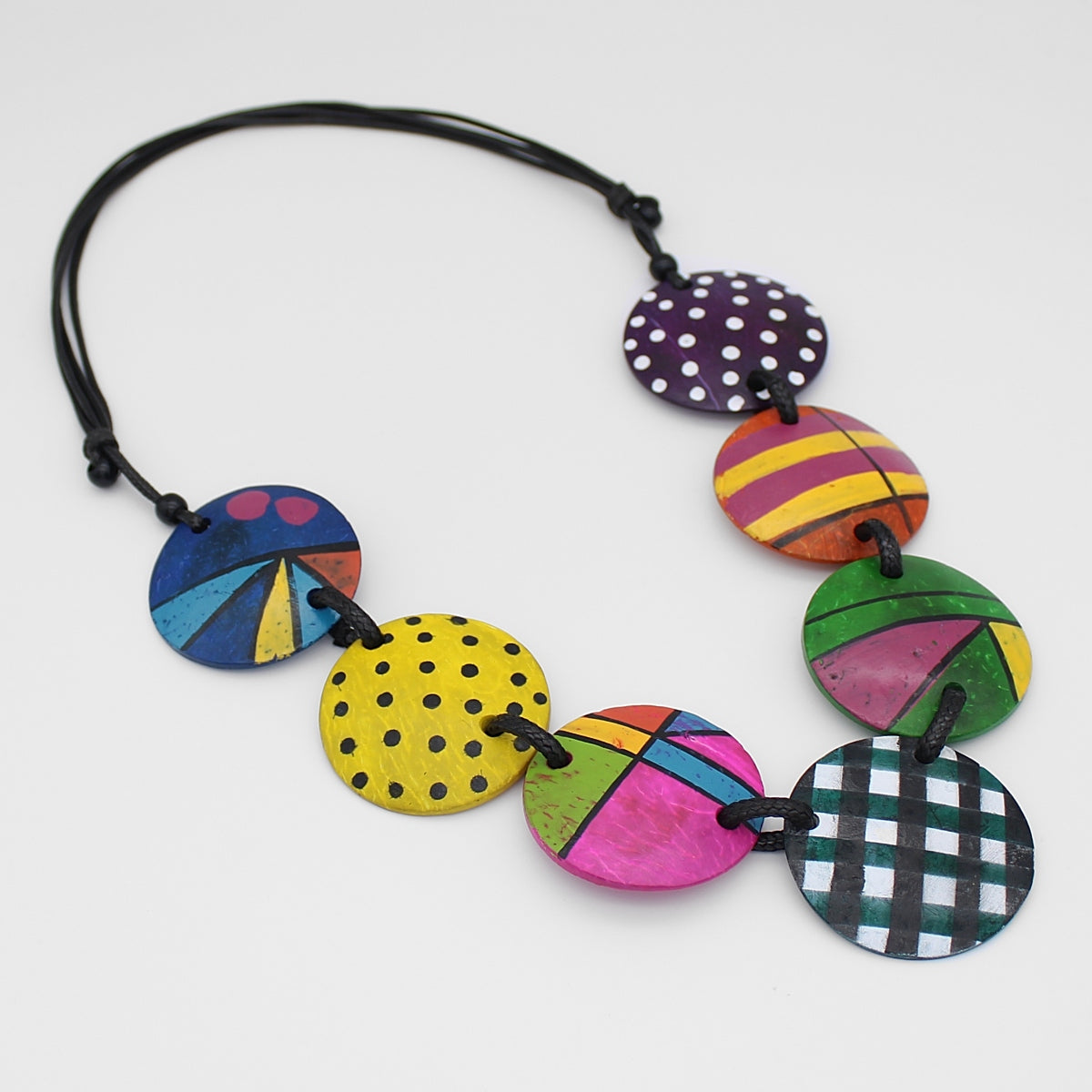 Colorful Rhea Disc Necklace - Sylca Designs - Chunky Jewelry