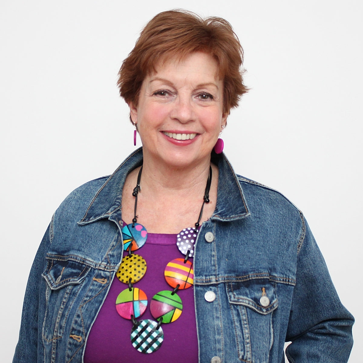 Colorful Rhea Disc Necklace - Sylca Designs - Chunky Jewelry