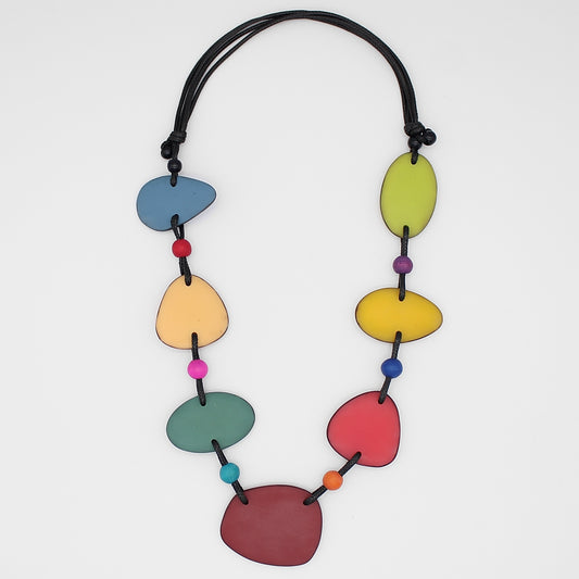 Multi Color Stepping Stones Necklace