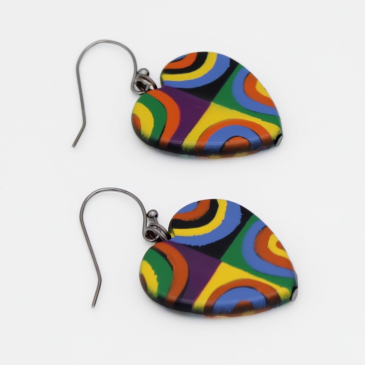 Mariee Multi Color Circles Heart Earring - Sylca Designs - Chunky Jewelry
