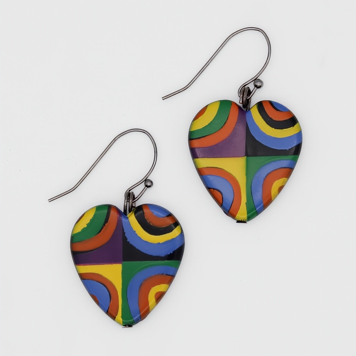 Mariee Multi Color Circles Heart Earring - Sylca Designs - Chunky Jewelry