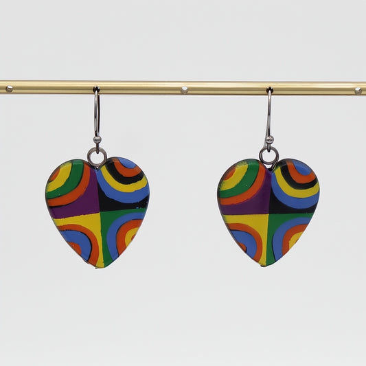 Mariee Multi Color Circles Heart Earring - Sylca Designs - Chunky Jewelry