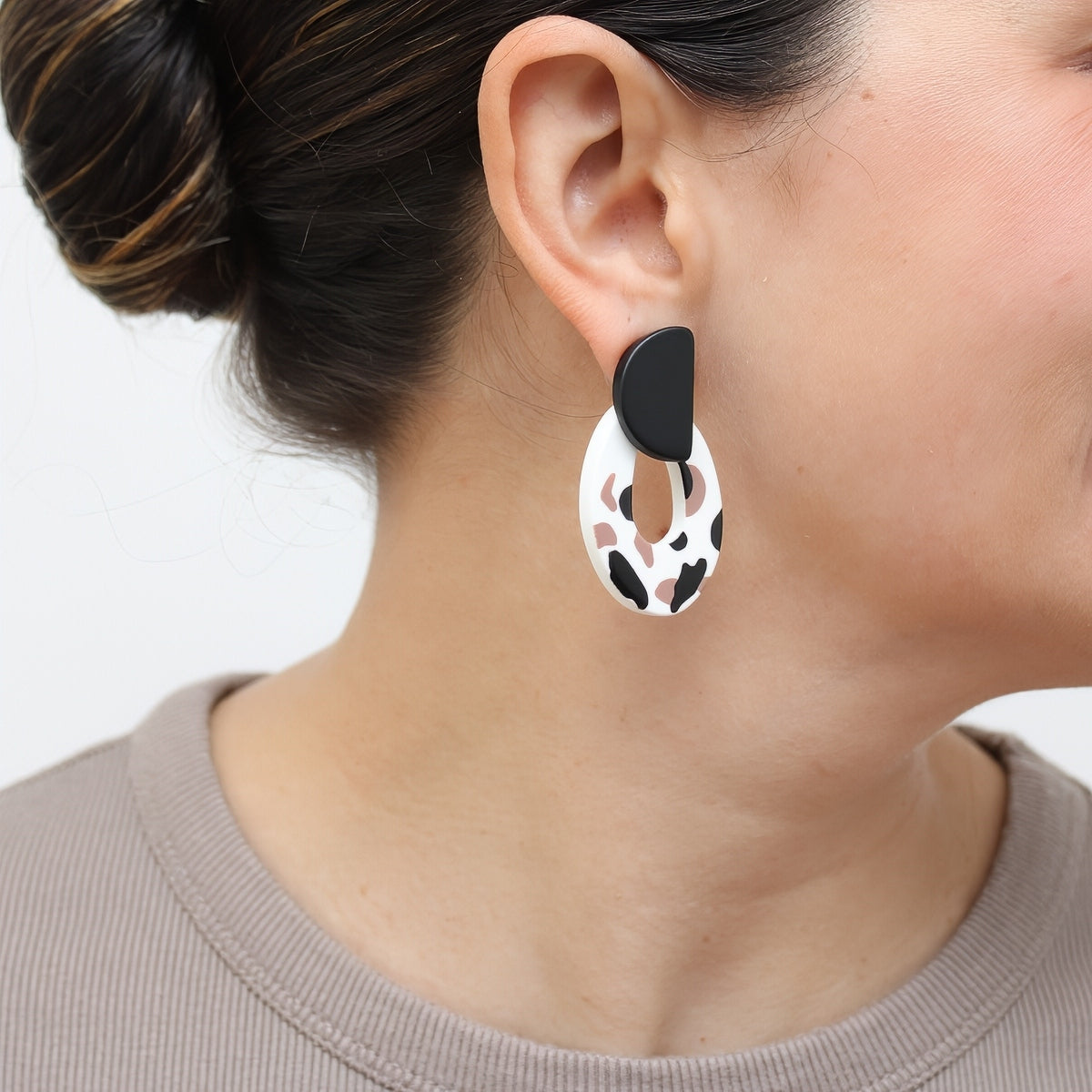 Terra Noir Statement Stud Earrings - Sylca Designs - Chunky Jewelry