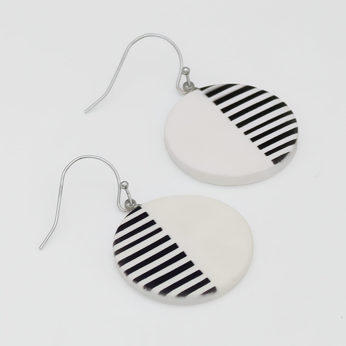 White Harlowe Striped Earrings - Sylca Designs - Chunky Jewelry