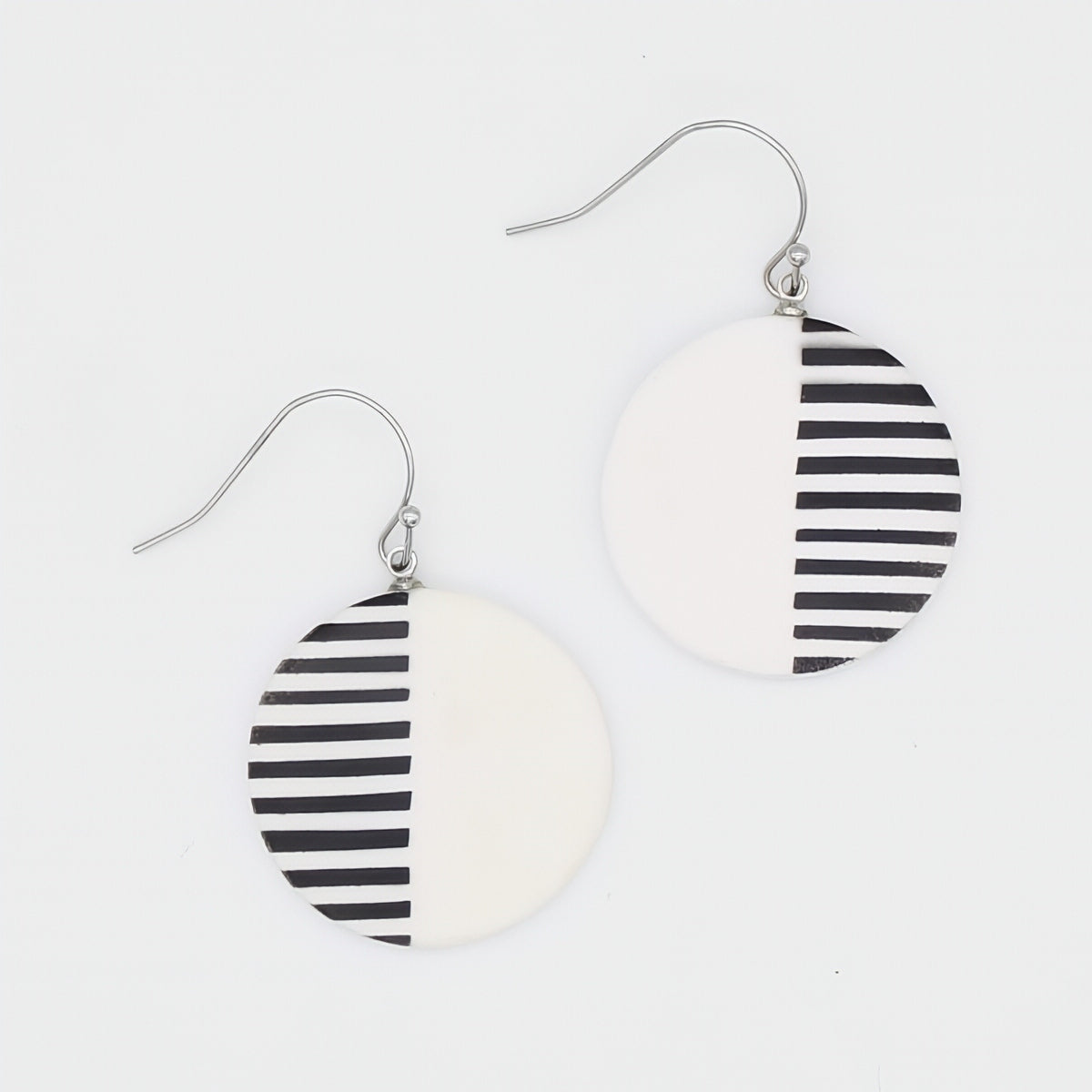 White Harlowe Striped Earrings - Sylca Designs - Chunky Jewelry