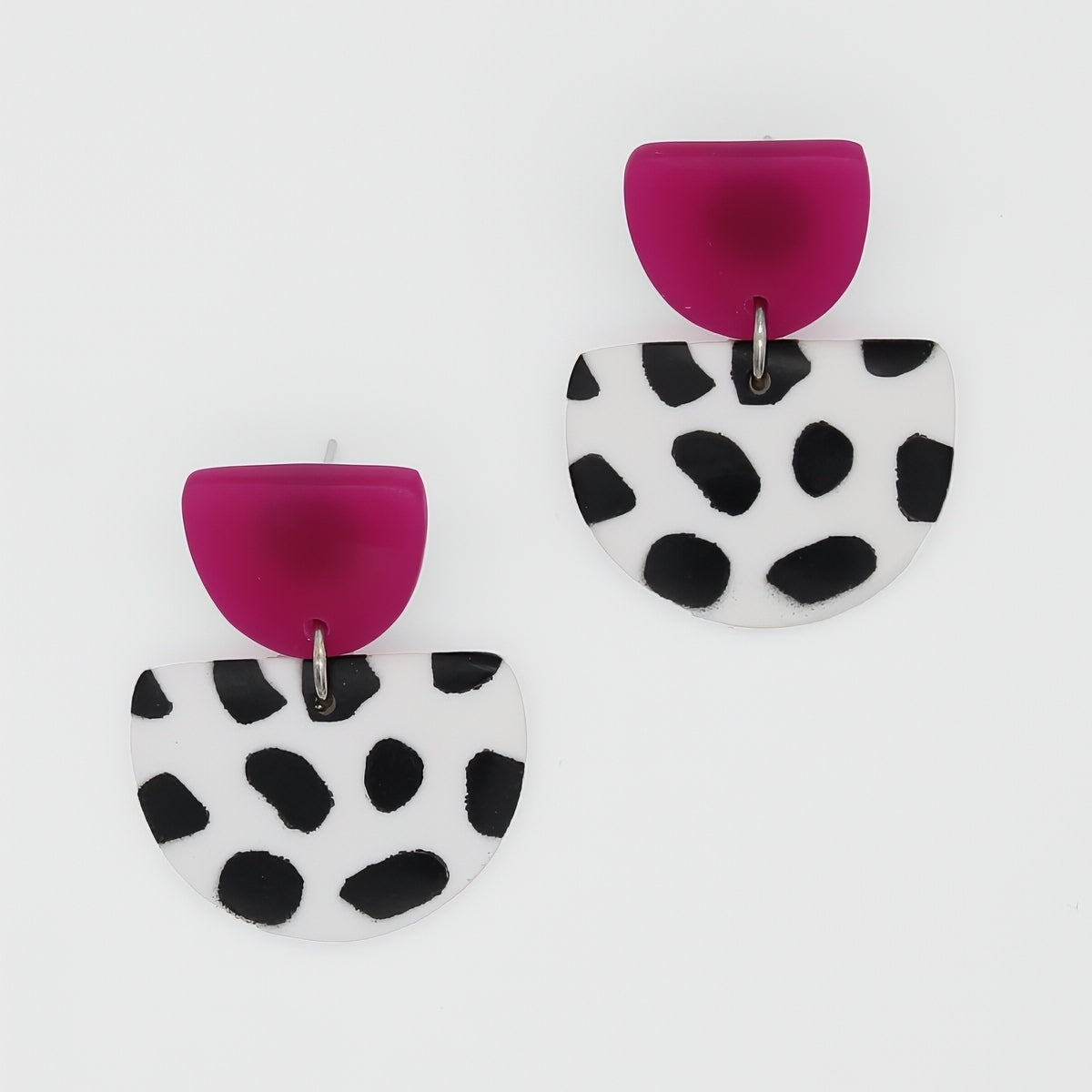Fuchsia Cleo Dot Earrings - Sylca Designs - Chunky Jewelry