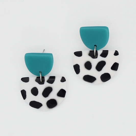 Teal Cleo Dot Earrings - Sylca Designs - Chunky Jewelry