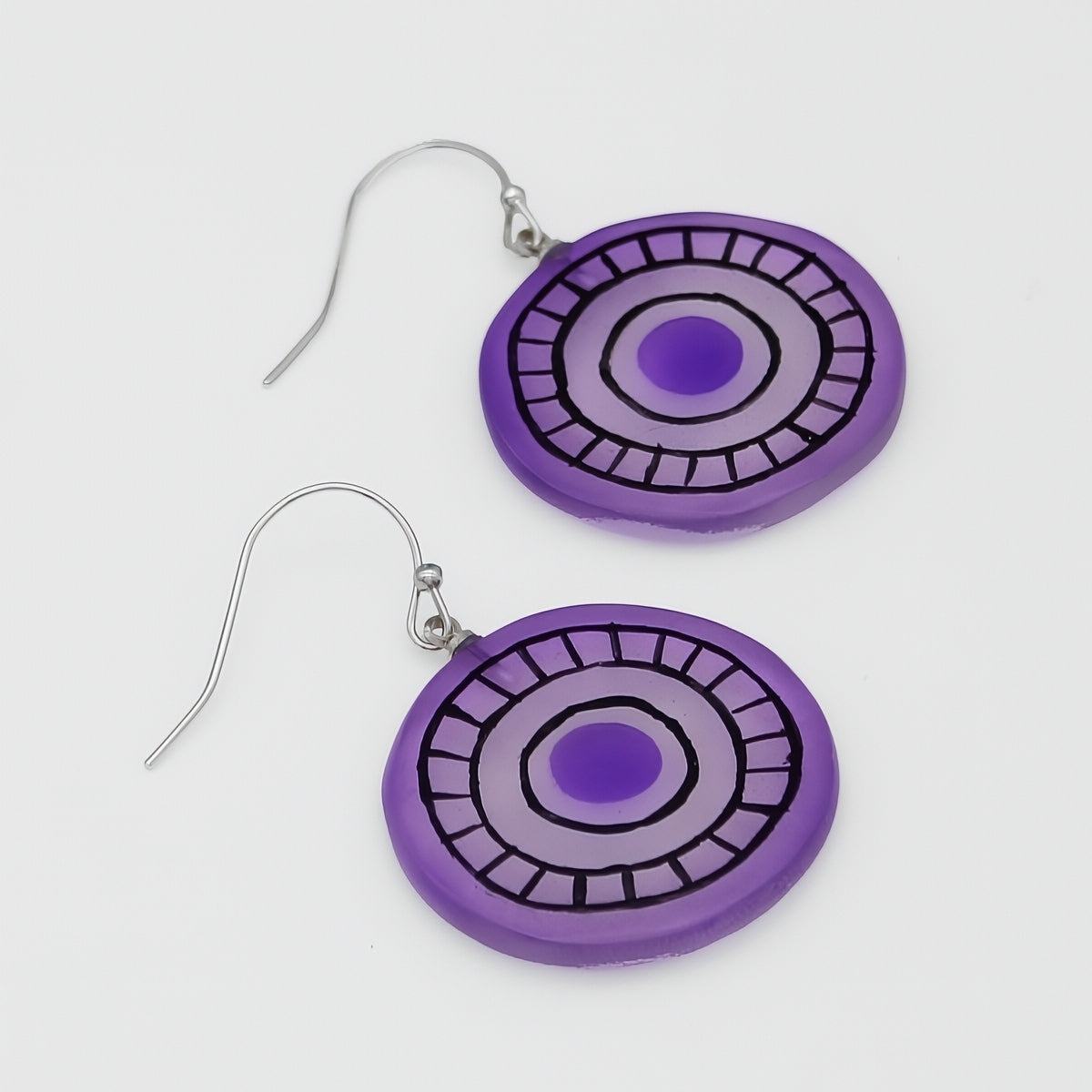 Purple Artful Lines Earring - Sylca Designs - Chunky Jewelry