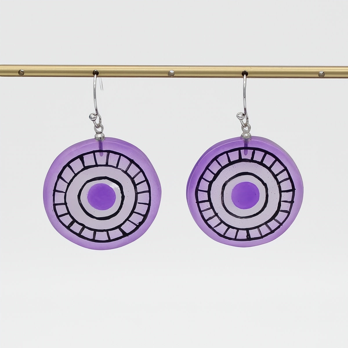 Purple Artful Lines Earring - Sylca Designs - Chunky Jewelry