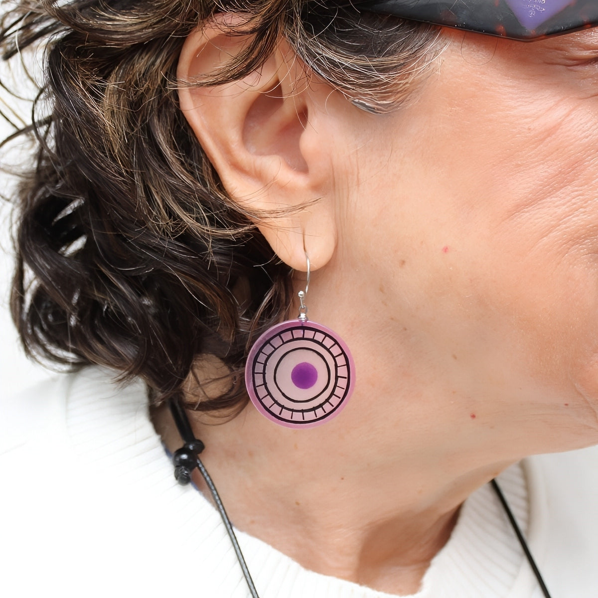 Purple Artful Lines Earring - Sylca Designs - Chunky Jewelry