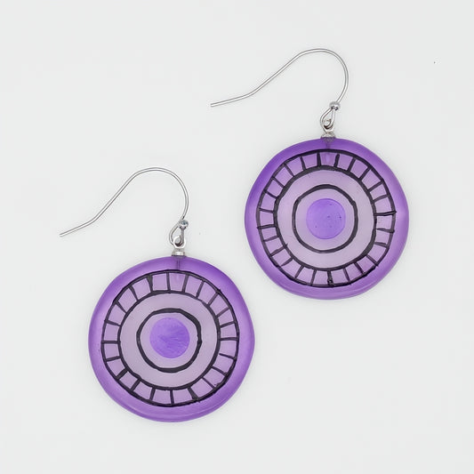 Purple Artful Lines Earring - Sylca Designs - Chunky Jewelry