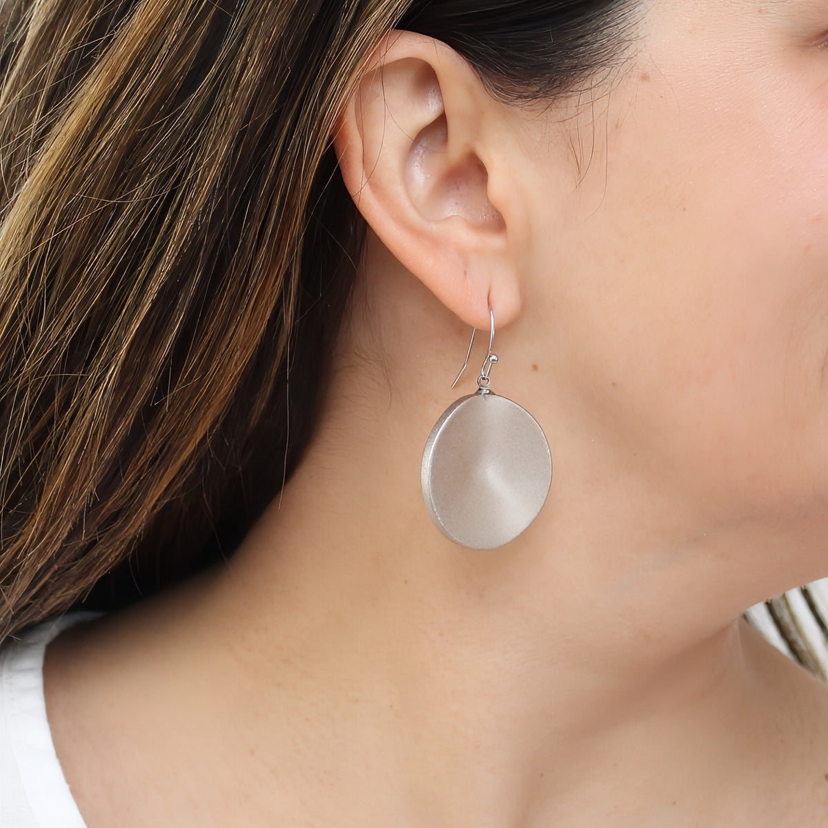 Antique Silver Opaline Drift Earring - Sylca Designs - Chunky Jewelry