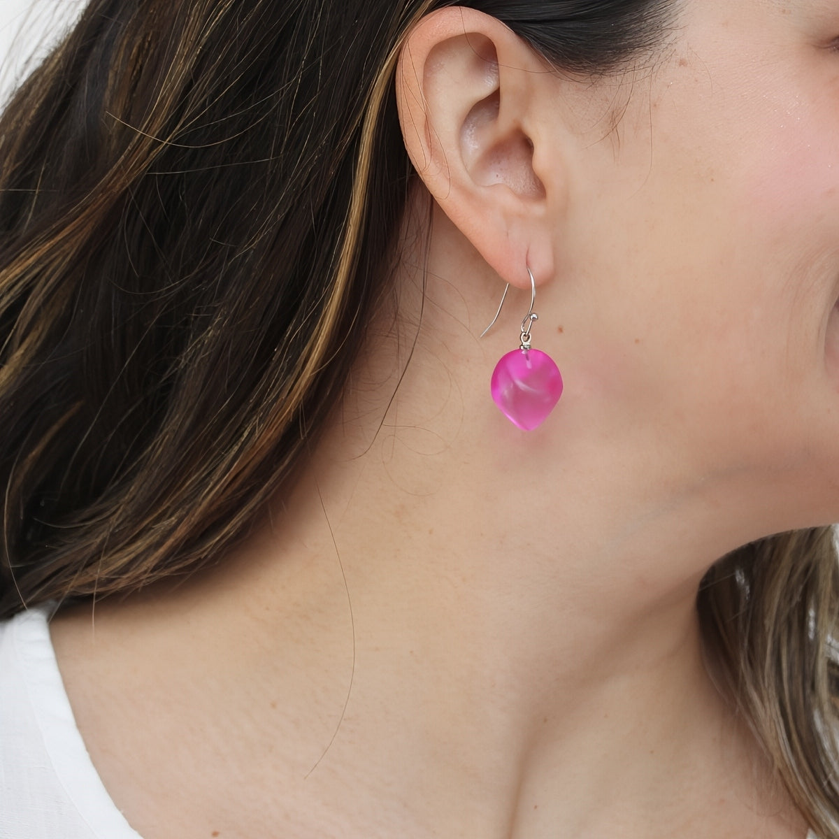 Fuchsia Gem Drop Earring - Sylca Designs - Chunky Jewelry