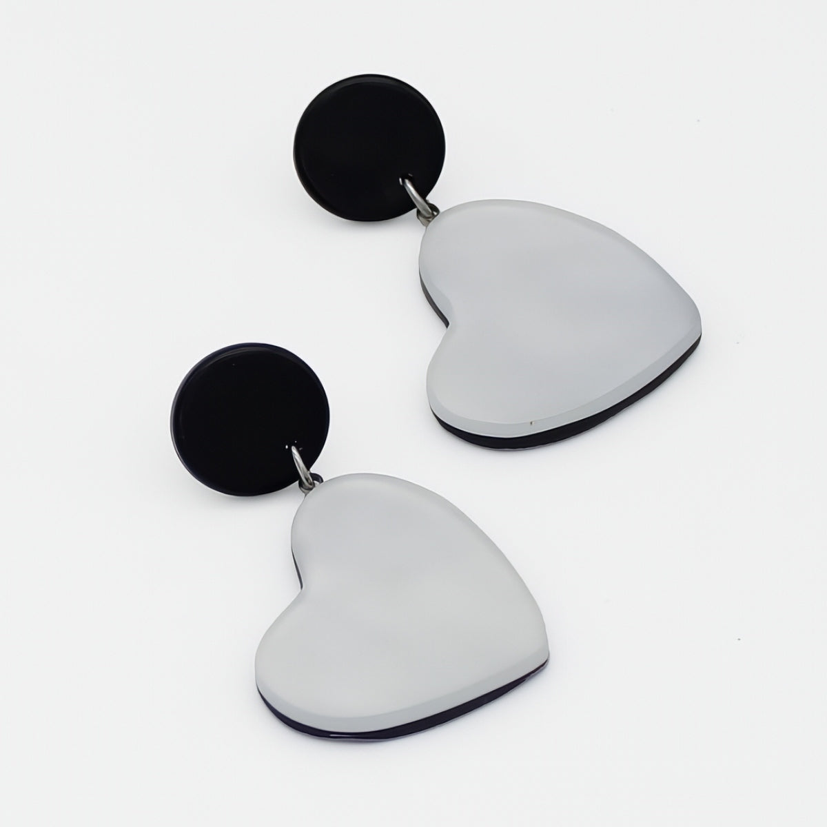 White Frosted Heartstrings Earring - Sylca Designs - Chunky Jewelry