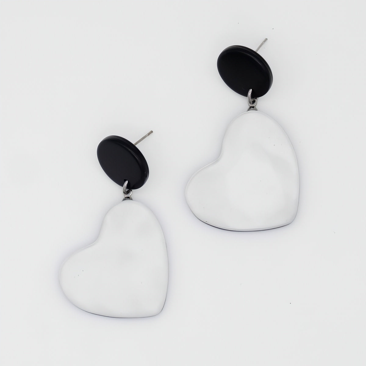 White Frosted Heartstrings Earring - Sylca Designs - Chunky Jewelry