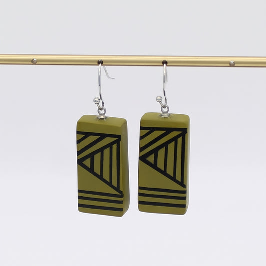 Olive Geometric Vesperra Earring