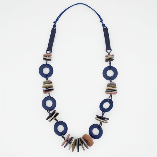 Blue Leather Luxe Spectrum Necklace